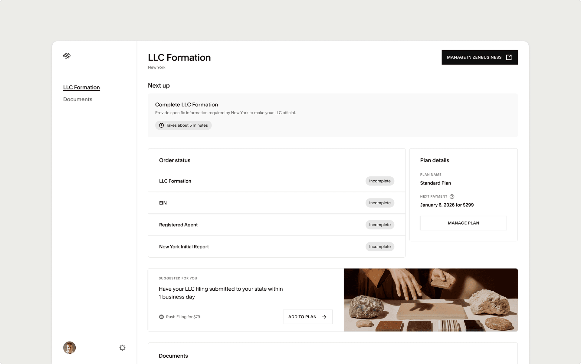 LLC Formation with ZenBusiness